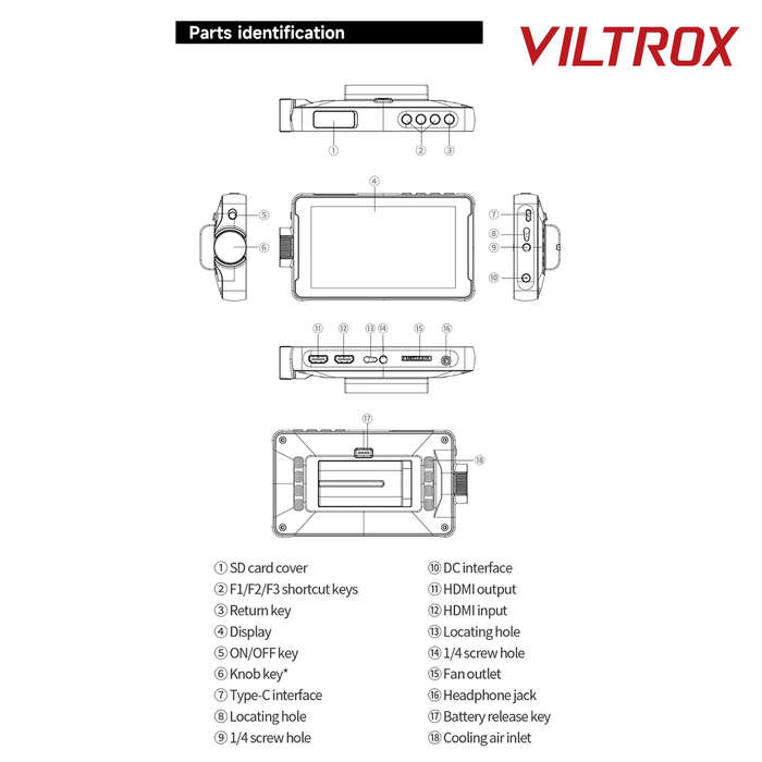 VILTROX 5.5" DC-550 HD Camera Monitor-In/Out-Door Photos/Video