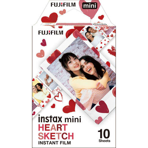 Fujifilm INSTAX MINI Instant Film-Heart Sketch (10 Exposures)