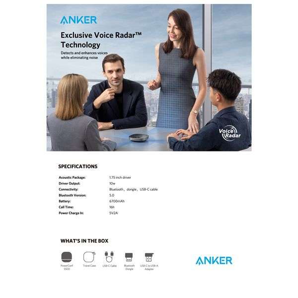 Anker PowerConf S500 Speakerphone Black