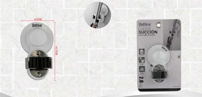 Bathlux Mop Rack Holder With Suction Cup Retail Box No