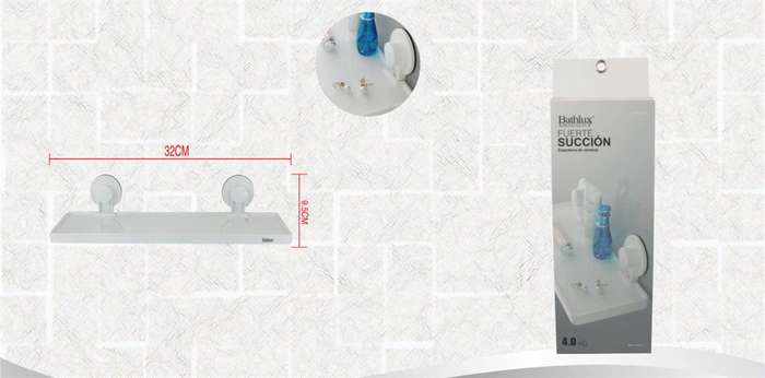 Bathlux Single Shelf With Suction Cup