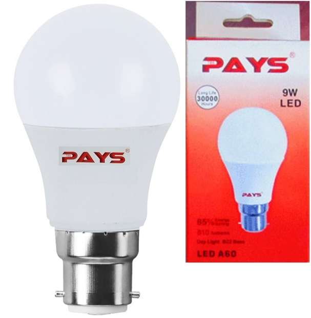 Noble Pays A60 Daylight 9w B22 LED Lamp Retail Box 1 year