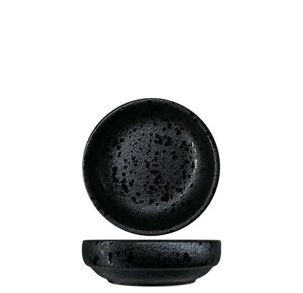 NOVA RAIN BLACK FLAT PLATE 9CM(PACK OF 6)