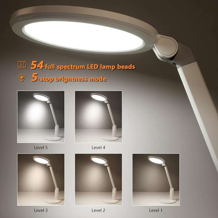 Eye Protection Reading Lamp LED Study Desk Light Rechargeable 5 Brightness Levels