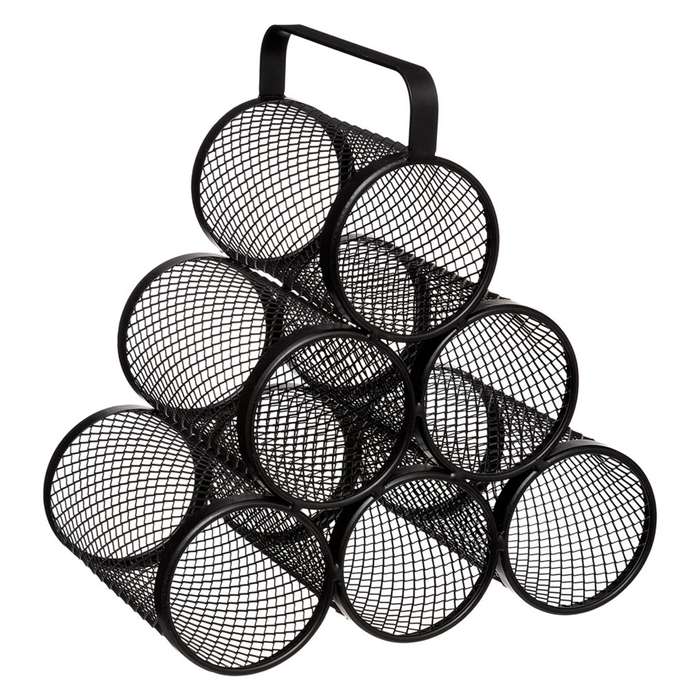 Range bouteilles métal 6 bouteilles noir 28.5x28x30cm