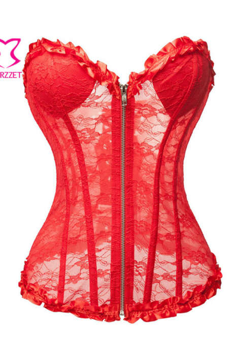 Pleasantly Appealing Poppy Red Lace Overlaid White Thick Tight Fit Spotless Ruffled Edges Shoelac...
