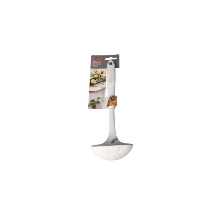 Marble White Silicone Soup Ladle 29Cm