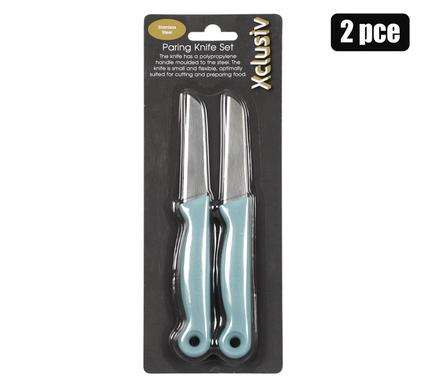 Knife-set 2pc w/colour handles