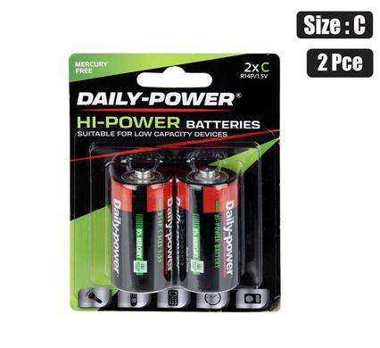 Batteries h/power size:c / r14p 2pce