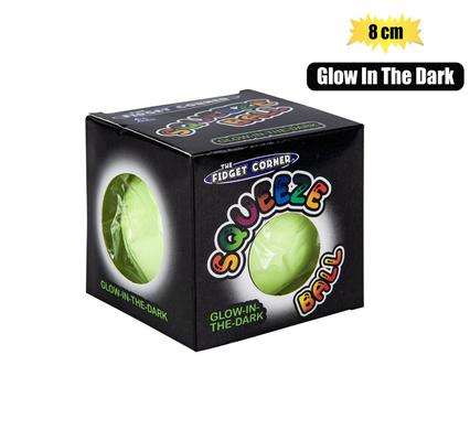 Novelty ball stress glow in dark, 8cm