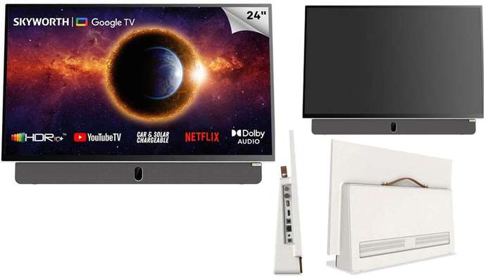 Skyworth 24 inch FHD Grey Portable Google TV