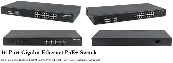 Intellinet 16-Port Gigabit PoE+ Switch