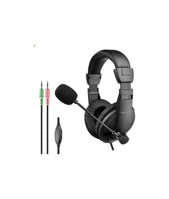Astrum HS125 Headset Fix Mic Large Cup Black