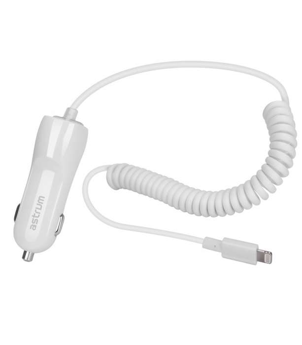Astrum CC390 Car Charger 8Pin 2.4A 1.5M Mfi Whi