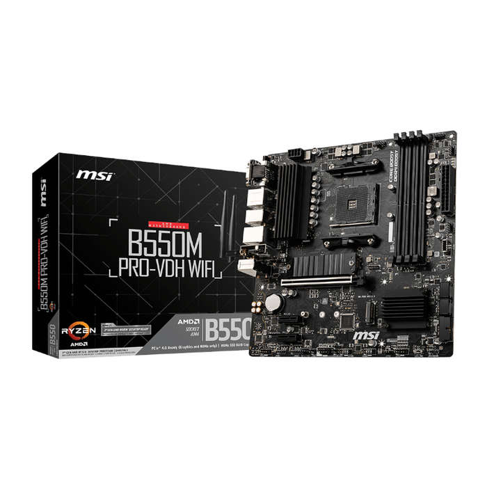 MSI B550M PRO-VDH WIFI AMD AM4 MATX Gaming Motherboard - B550MPRO-VDHWIFI