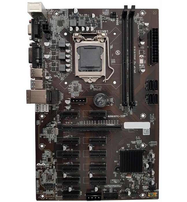 B250B 12 PCI-E Motherboard Coffee Board -  BTC-B250B
