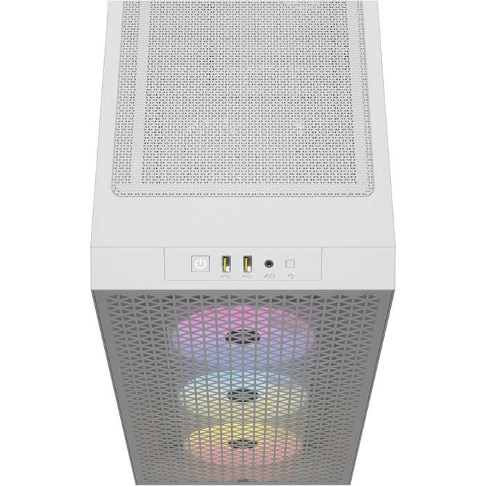 Corsair 3000D RGB Airflow ATX Mid-Tower Tempered Glass PC case - White