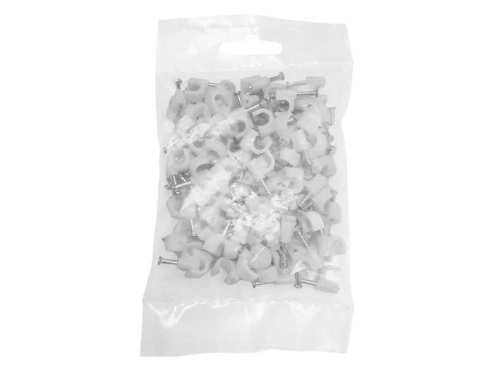 6mm Cable Clips 100 Pack White