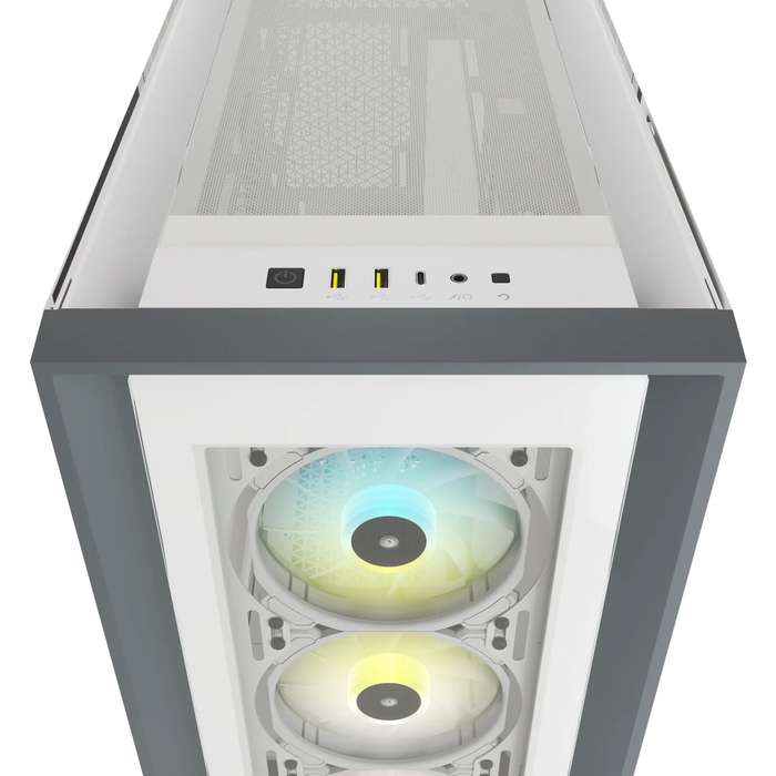 Corsair iCUE 5000X RGB Tempered Glass Mid-Tower ATX PC Smart Case White