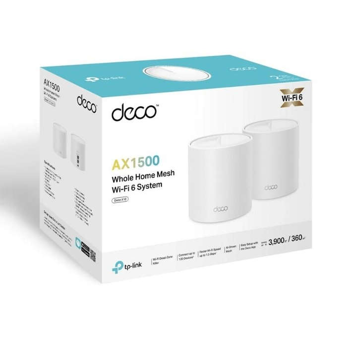 TP-Link Deco X10(2-Pack) AX1500 Whole-Home Mesh Wi-Fi 6 System(Tri-Band)