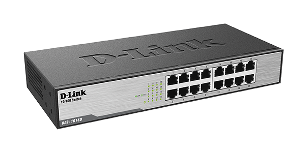D-LINK 16 PORT 10/100 UNMANAGED SWITCH