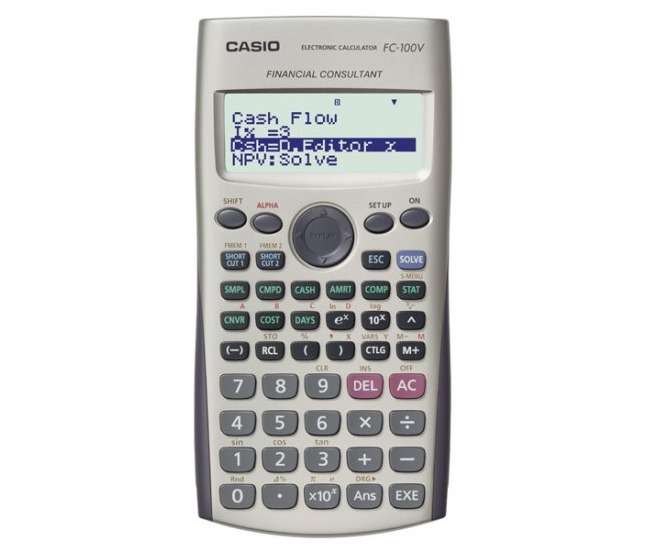 Casio FC-100V-W Financial Calculator Silver