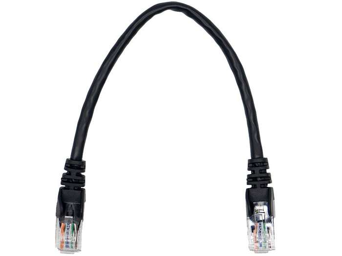 Linkbasic 22cm UTP Cat5e Flylead Black - FLY-0.2BL