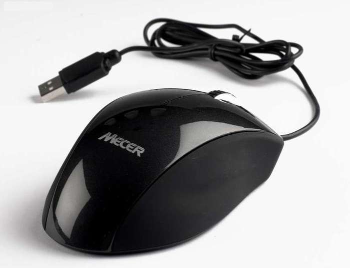 MECER BLACK USB OPTICAL WHEEL MOUSE