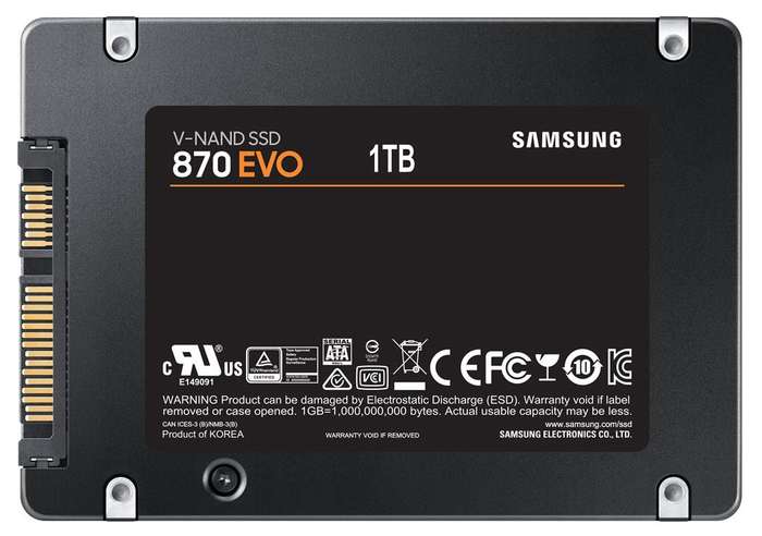 Samsung 870 EVO 1TB 2.5 inch Solid State Drive - SAMSUNG MZ-77E1T0BW
