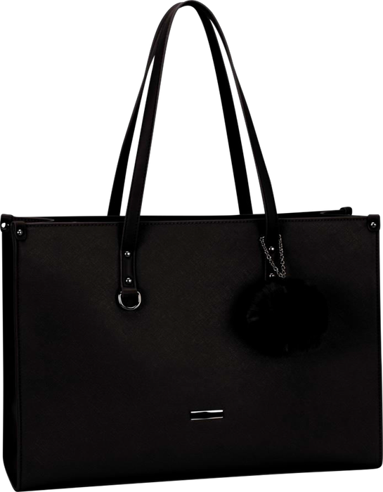 Supanova Pompom Ladies Laptop Bag Black
