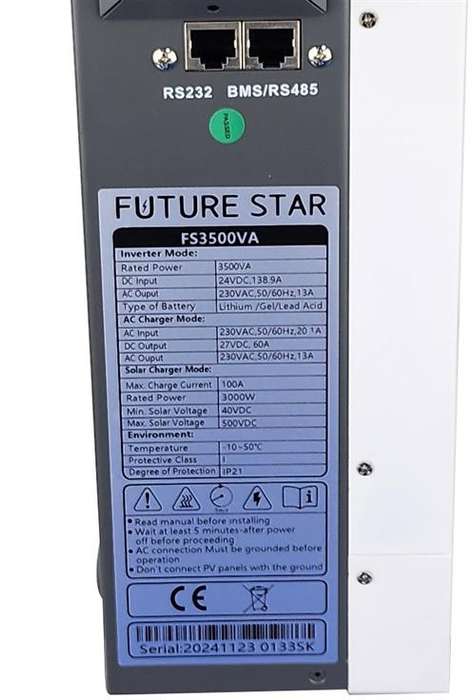 Solarix Inverter 3.5KVA 24V Future Star