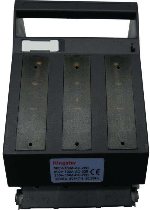 Solarix NT00 Horizontal Mount 3 Pole 160A DC Fuse Holder