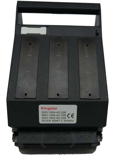 Solarix NT00 Horizontal Mount 3 Pole 160A DC Fuse Holder
