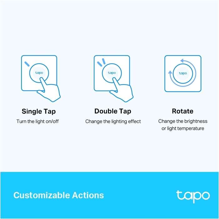 TP-Link Tapo S200D Smart 868 MHz Remote Dimmer Switch CR2032 battery