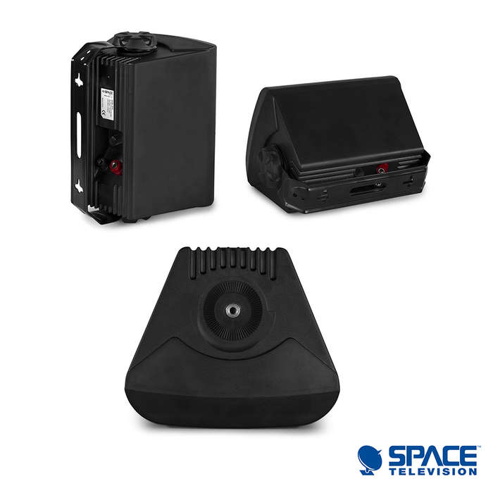 Space Audio Indoor Outdoor 8 Ohm 100V Speakers Black Pair - SP01-B
