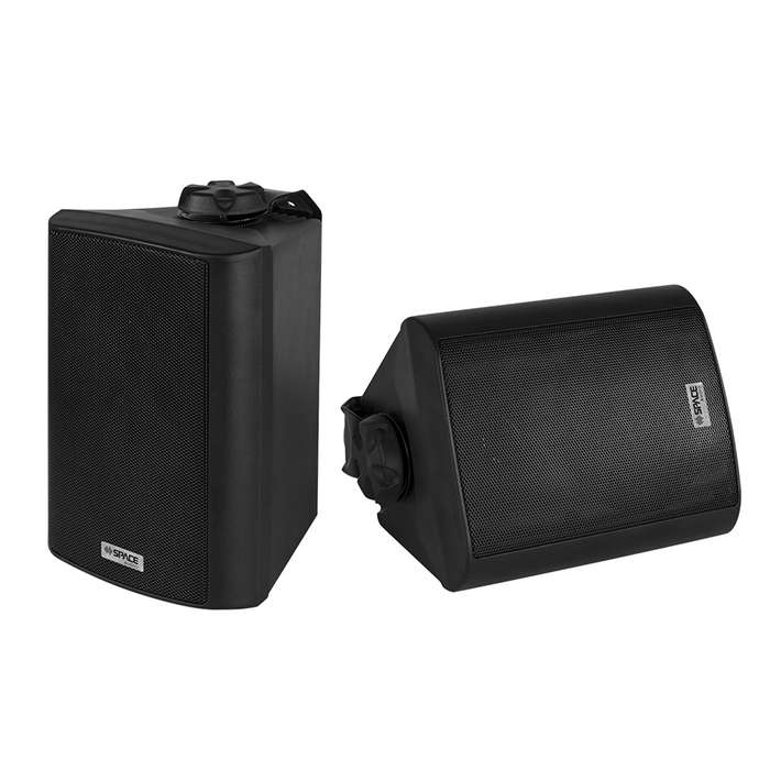 Space Audio Indoor Outdoor 8 Ohm 100V Speakers Black Pair - SP01-B