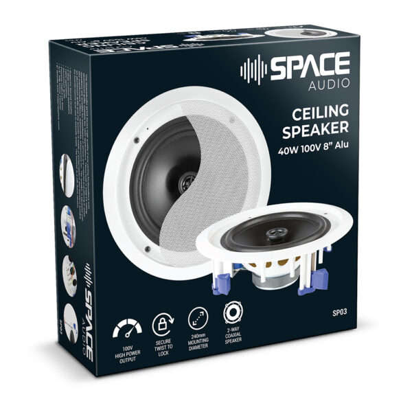 Space Audio Ceiling Speaker 40W 100V 8 Alu  SP03