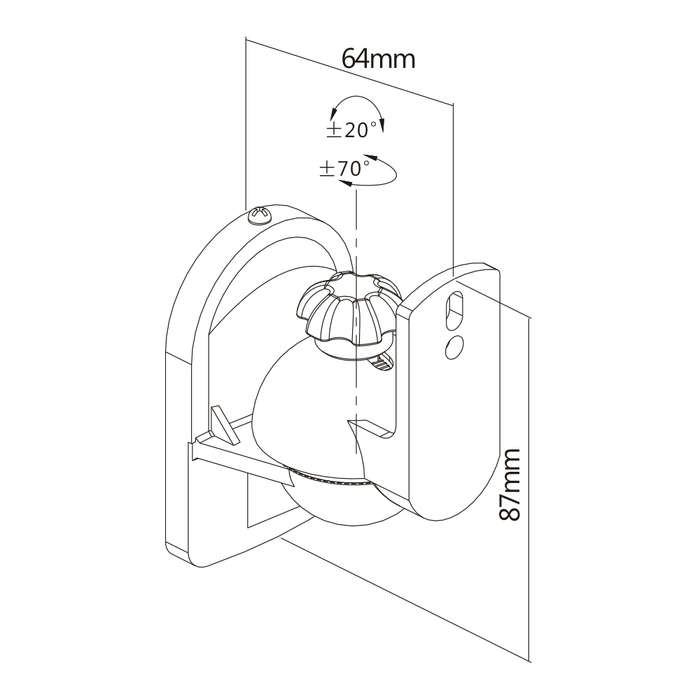 Space TV Adjustable Swivel & Tilt Speaker Brackets Wall Mount - Set of 2