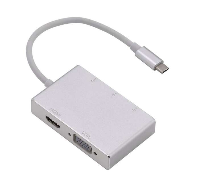 Space TV Type C TO HDMI + VGA+ 3 USB 3.0 Converter