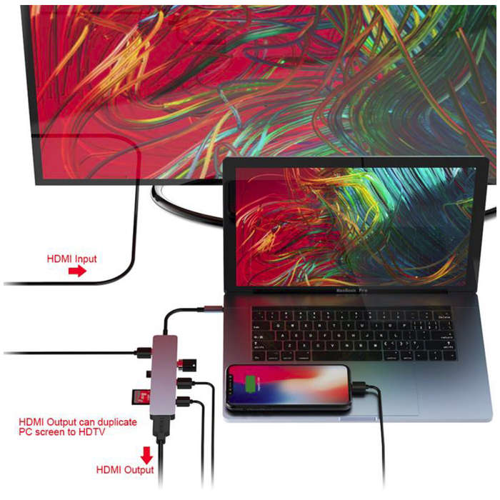 Space TV 7 in 1 USB-C Slimline Hub with 4K HDMI