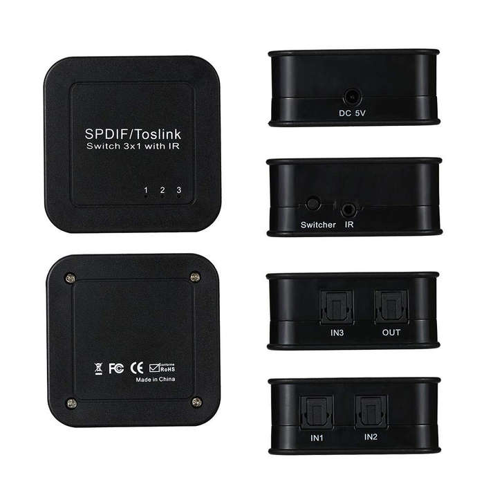 Space TV Digital Optical Toslink Audio 3×1 Switcher With Remote