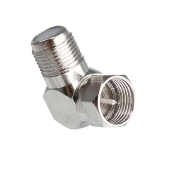 SPACE TV 90 DEGREE RIGHT ANGLE F-MALE ADAPTOR CONNECTOR - 20 PACK