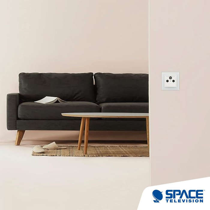 Space TV SAT-TV-FM 2×2 End Wall Outlet Socket 1dB (5-2400Mhz)