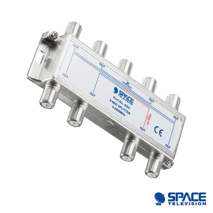 Space TV 8 way F Type TV Signal Splitter for Satellite or Terrestrial