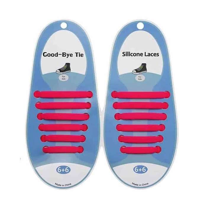 elastic lazy no-tie silicone speed laces - Pink (Adults)
