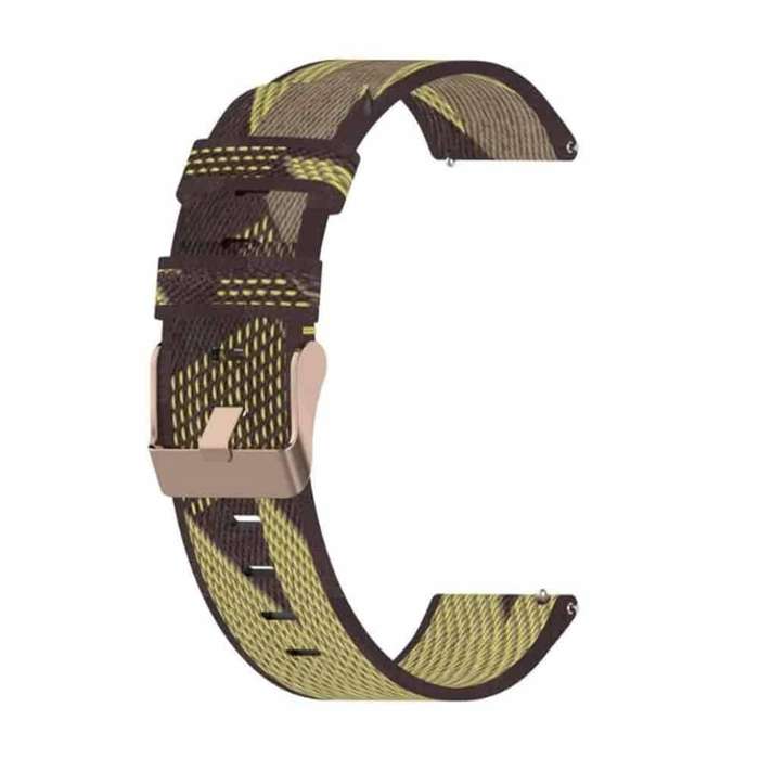 18mm Garmin Vivomove 3S/Vivoactive 4S nylon strap - Yellow stripes