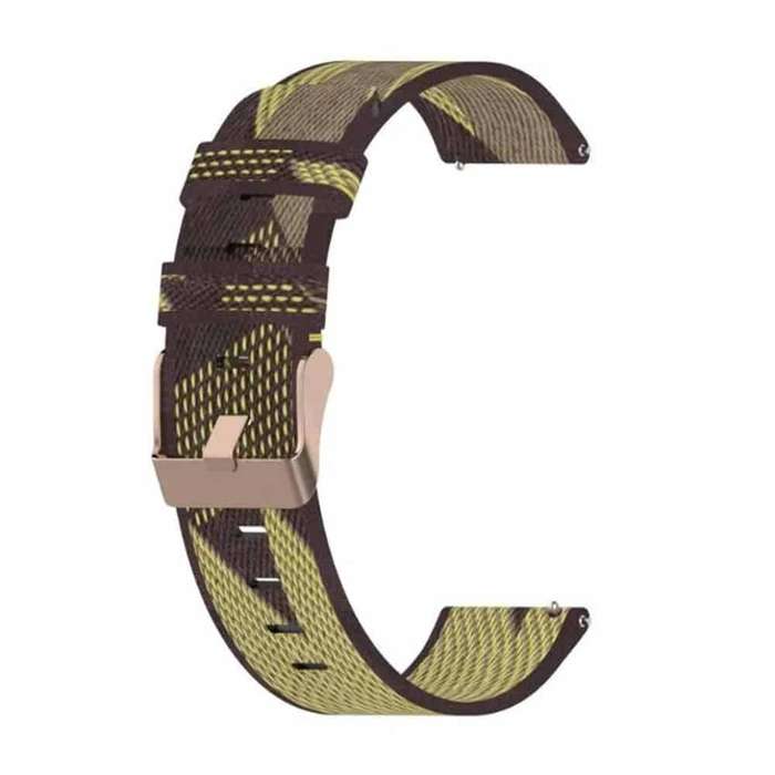 20mm Garmin Vivoactive 3/Music/Vivomove/HR/Venu nylon strap - Yellow stripes