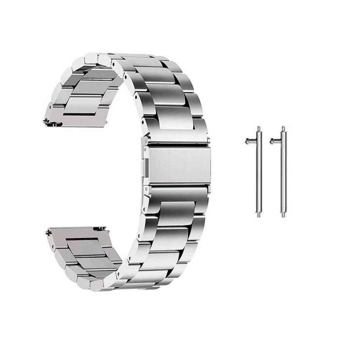 22mm watch 3 links stainless-steel strap - Silver (S-M-L)