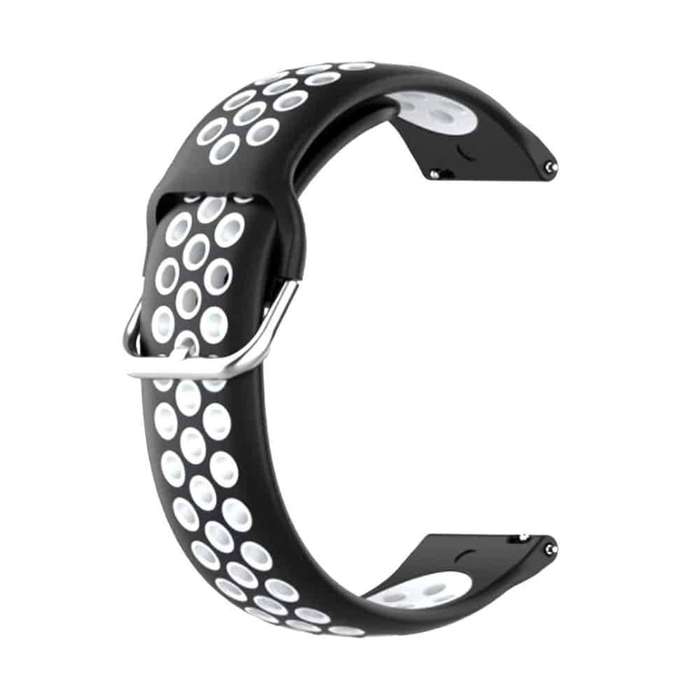Quick Release silicone band for Garmin fenix 5S(20MM) - Black+White