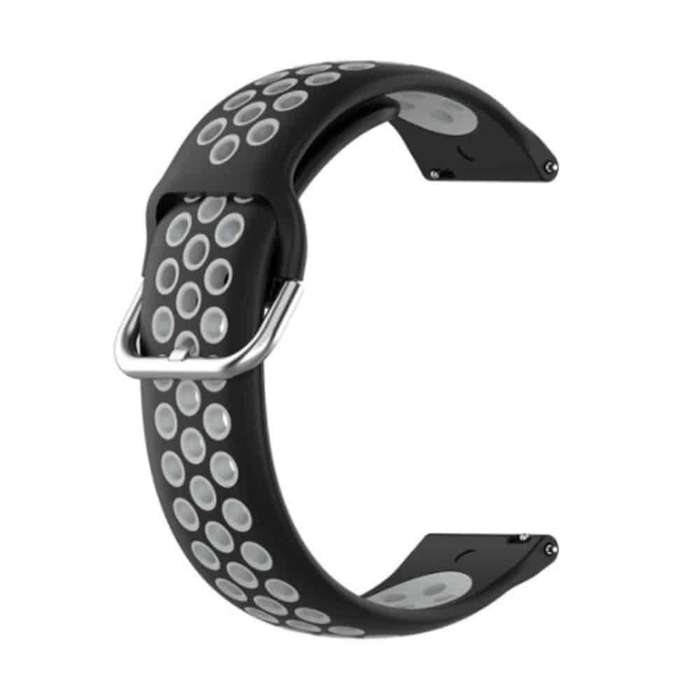 Quick Release silicone band for Garmin fenix 5S(20MM) - Black+Grey